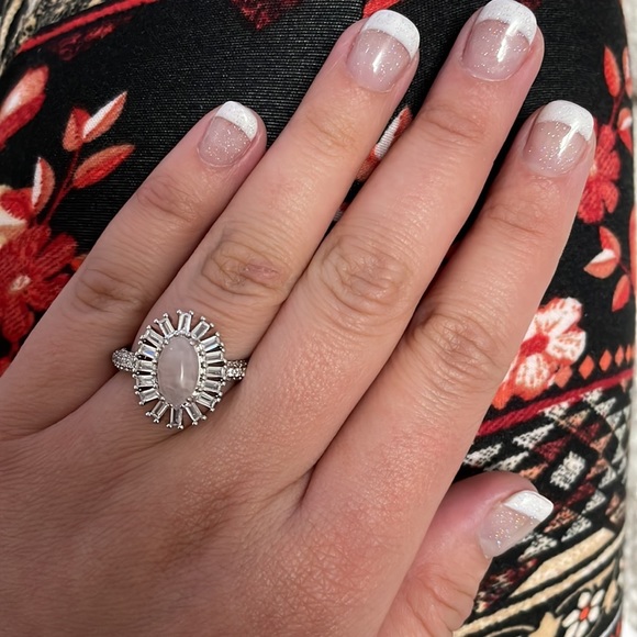 Bomb Party Genuine Rose Quartz Ring Size 7 - Picture 2 of 5